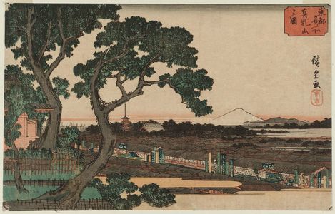歌川広重: View of Matsuchiyama (Matsuchiyama no zu), from the series Famous Places in the Eastern Capital (Tôto meisho) - ボストン美術館