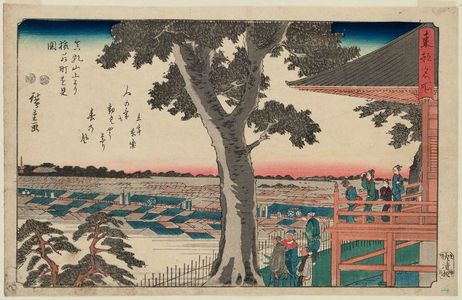 Utagawa Hiroshige: Looking toward the Saruwaka-machi District from the Top of Matsuchiyama (Matsuchiyama ue yori Saruwaka-machi o miru zu), from the series Famous Places in the Eastern Capital (Tôto meisho) - Museum of Fine Arts