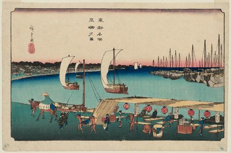 Utagawa Hiroshige: Evening View of Takanawa (Takanawa yûkei), from the series Famous Places in the Eastern Capital (Tôto meisho) - Museum of Fine Arts