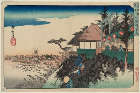 Utagawa Hiroshige: East Slope at Kanda Myôjin Shrine (Kanda Myôjin Higashizaka), from the series Famous Places in the Eastern Capital (Tôto meisho) - Museum of Fine Arts