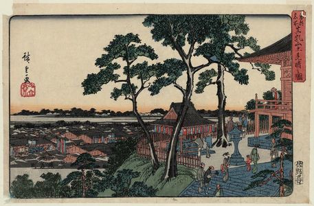 歌川広重: Splendid View from the Top of Matsuchiyama (Matsuchiyama ue mibarashi no zu), from the series Famous Places in the Eastern Capital (Tôto meisho) - ボストン美術館