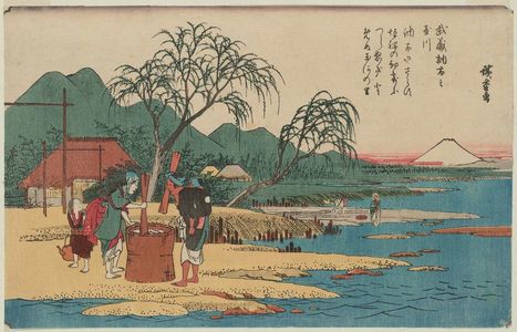 歌川広重: The Chôfu Jewel River in Musashi Province (Musashi Chôfu no Tamagawa), from the series Six Jewel Rivers in Various Provinces (Shokoku Mu Tamagawa) - ボストン美術館