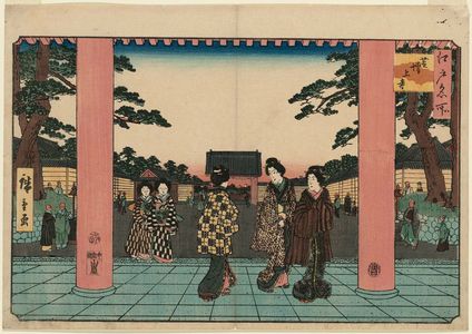 歌川広重: Zôjô-ji Temple in Shiba (Shiba Zôjô-ji), from the series Famous Places in Edo (Edo meisho) - ボストン美術館