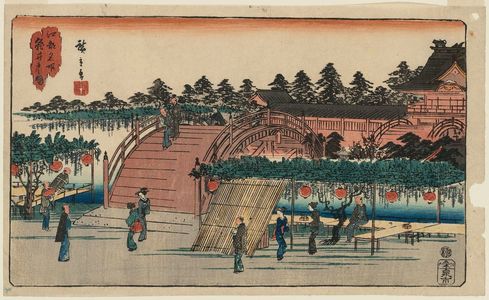 Utagawa Hiroshige: View of the Kameido Shrine (Kameido no zu), from the series Famous Places in Edo (Kôto meisho) - Museum of Fine Arts