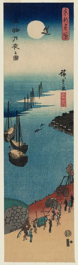 Utagawa Hiroshige: Moonlit Evening at Takanawa (Takanawa tsukiyo no zu), from the series Famous Places in the Eastern Capital (Tôto meisho) - Museum of Fine Arts