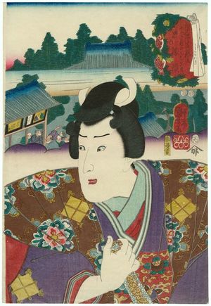 Utagawa Kuniyoshi: Yorikane (?) at Horinouchi (?) in the Eleventh Month, from the series Selections for Famous Places in Edo in the Twelve Months (Edo meishô mitate jûni kagetsu no uchi) - Museum of Fine Arts