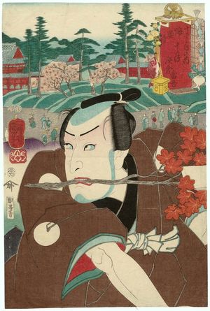 歌川国芳: Asakura Tôgo at Kaian-ji in the Tenth Month, from the series (Selections for Famous Places in Edo in) the Twelve Months ([Edo meishô mitate] jûni kagetsu no uchi) - ボストン美術館