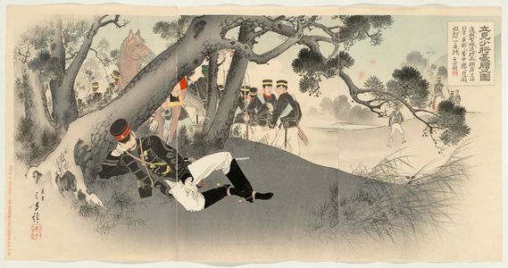 水野年方: The Fearlessness of Major General Tatsumi (Tatsumi shôshô gôtan no zu) - ボストン美術館