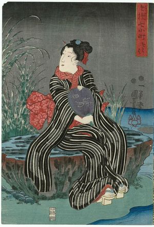 Utagawa Kuniyoshi: Gravepost (Sotoba), from the series Seven Komachi in Modern Style (Imayô nana Komachi) - Museum of Fine Arts