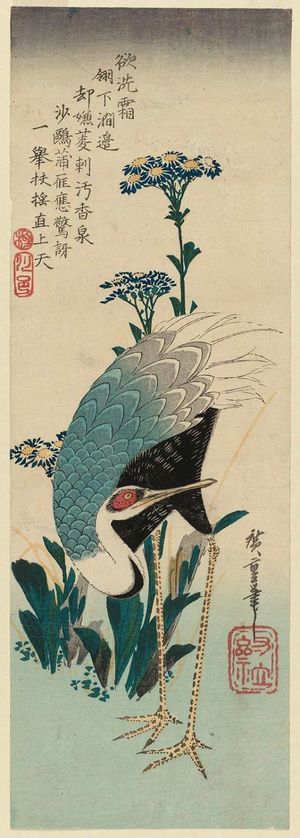 Utagawa Hiroshige: Crane and Asters - Museum of Fine Arts