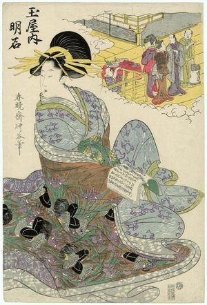 Hishikawa Ryûkoku: Akashi of the Tamaya, from an untitled series of courtesans - Museum of Fine Arts