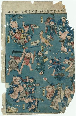 Utagawa Sadanobuによる浮世絵「Children's Games of the Five Festivals (Kodomo gosetsu no asobi)」