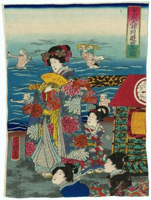 Utagawa Yoshitsuya: Mitsuuji's Excursion to the Ôi River (Mitsuuji Ôigawa yûran no zu) - Museum of Fine Arts