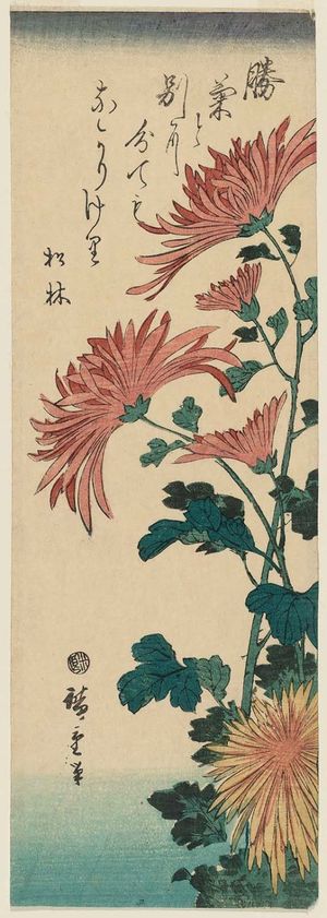 Utagawa Hiroshige: Chrysanthemums - Museum of Fine Arts