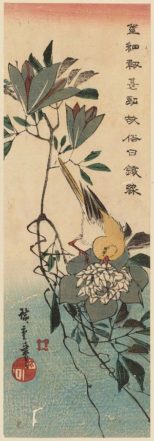 Utagawa Hiroshige: Canary and Clematis - Museum of Fine Arts