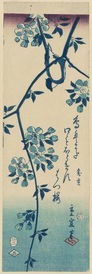 Utagawa Hiroshige II: Bird on Mountain Cherry - Museum of Fine Arts