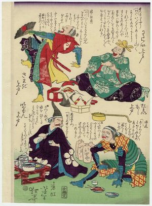 月岡芳年: Eight Drunkards in a Time of Peace (Taiheiraku hassuijin) - ボストン美術館