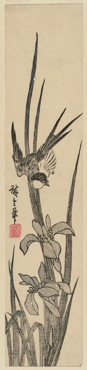 Utagawa Hiroshige: Swallow and Iris - Museum of Fine Arts