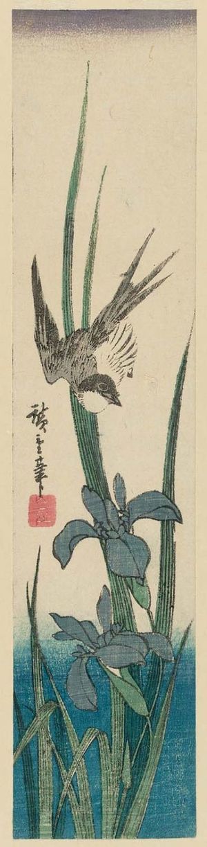 Utagawa Hiroshige: Swallow and Iris - Museum of Fine Arts