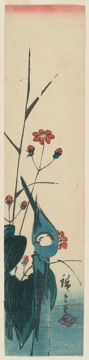 Utagawa Hiroshige: Wagtail on a Post - Museum of Fine Arts