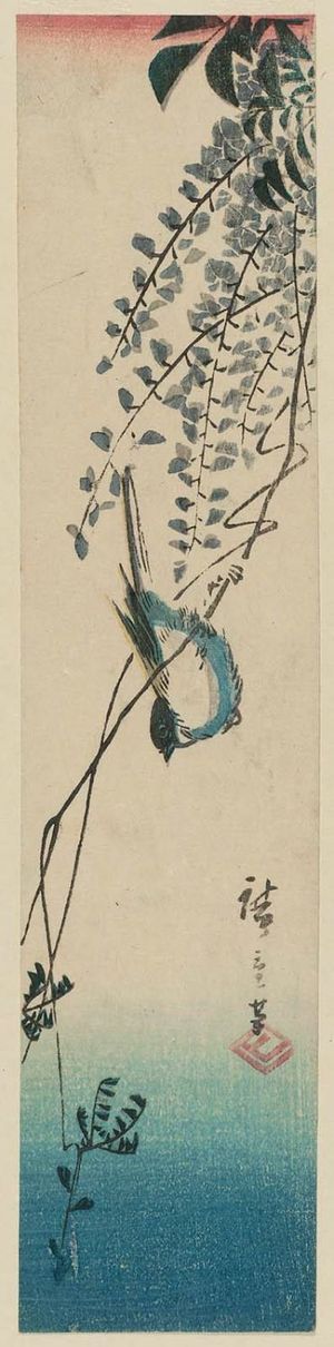 Utagawa Hiroshige: Bird on Wisteria - Museum of Fine Arts