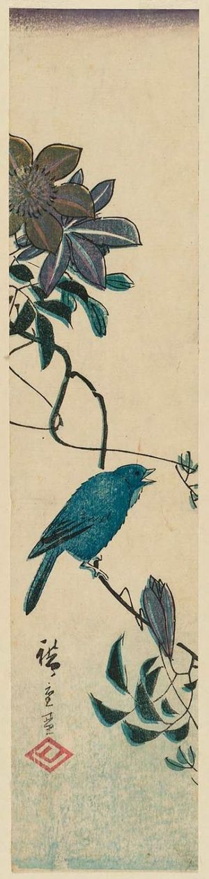 Utagawa Hiroshige: Bird and Clematis - Museum of Fine Arts