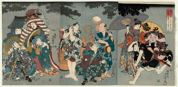 Utagawa Kunisada: Actors, Ameyadori - Museum of Fine Arts