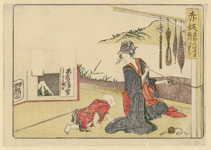 Katsushika Hokusai: Akasaka, from an untitled series of the Fifty-three Stations of the Tôkaidô Road - Museum of Fine Arts