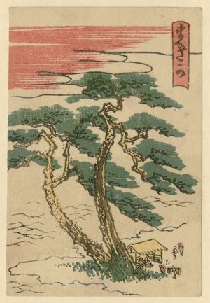 Katsushika Hokusai: Maizaka, from the series The Fifty-three Stations of the Tôkaidô Road Printed in Color (Tôkaidô saishikizuri gojûsan tsugi) - Museum of Fine Arts
