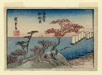 Utagawa Hiroshige: Viewing the Autumn Maples at Kaian-ji Temple (Kaian-ji kôyô mi), from an untitled series of views of Edo - Museum of Fine Arts