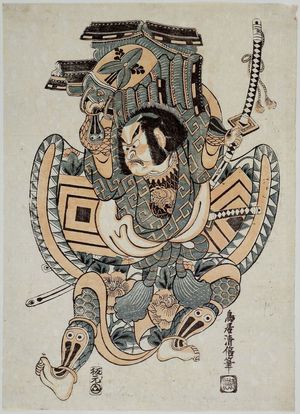 Torii Kiyomasu II: Actor Ichikawa Ebizô II as Kagekiyo (Nise Gorô) - Museum of Fine Arts