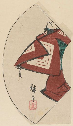 日本版画 "Actor Ichikawa Danjûrô in Shibaraku, cut from an untitled harimaze sheet" 由 Utagawa Hiroshige, 歌川広重 (Utagawa Hiroshige I) 创作