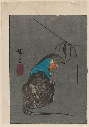 Utagawa Hiroshige: Fox in Tsurigitsune, cut from an unititled harimaze sheet - Museum of Fine Arts