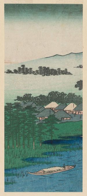 Utagawa Hiroshige: Fragment of: The Ferry Crossing at Sakasai (Sakasai no watashi), from the series One Hundred Famous Views of Edo (Meisho Edo hyakkei) - Museum of Fine Arts