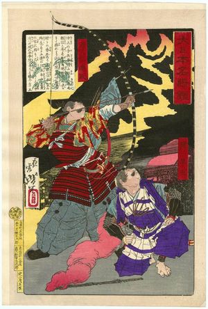 月岡芳年: Gen no Sanmi Yorimasa, from the series Mirror of Famous Generals of Great Japan (Dai nihon meishô kagami) - ボストン美術館