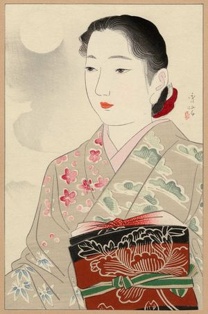 Yamakawa Shûhô: Young Woman in Moonlight - ボストン美術館