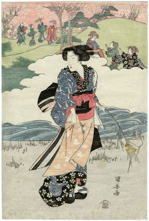 Utagawa Kuniyasu: Flower Viewing - Museum of Fine Arts