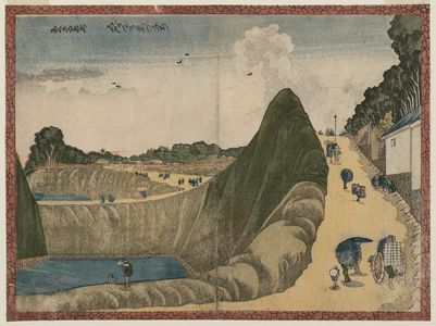 葛飾北斎: Ushigafuchi at Kudan (Kudan Ushigafuchi), from an untitled series of landscapes in Western style - ボストン美術館
