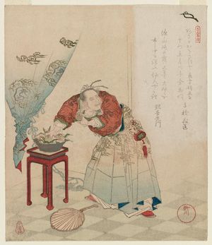 柳川重信: Dongfang Shuo (Tôbôsaku) Stealing the Peaches of Immortality, from the series A Set of Five Examples of Longevity (Kotobuki goban no uchi) - ボストン美術館