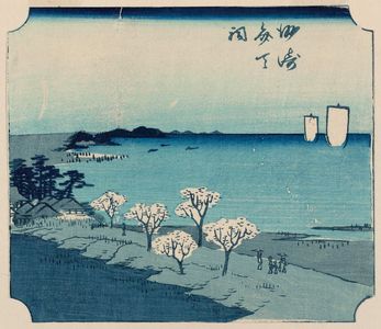 Utagawa Hiroshige: Benten Shrine at Susaki (Susaki Benten hokora), from the series Cutout Pictures of Famous Places in Edo (Edo meisho harimaze zue) - Museum of Fine Arts