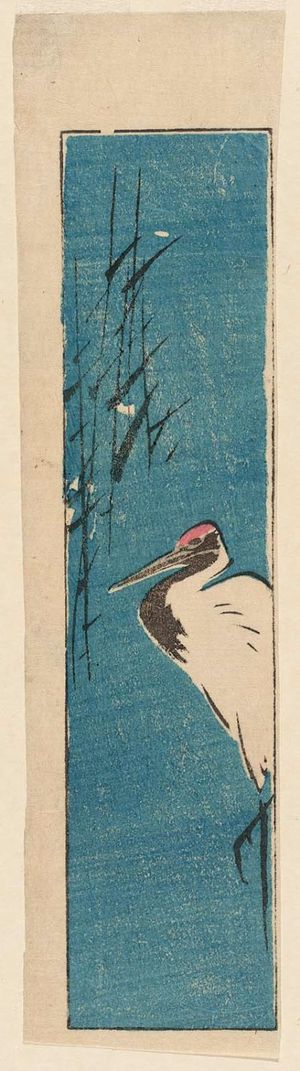 日本版画 "Crane, cut from an untitled harimaze sheet" 由 Utagawa Hiroshige, 歌川広重 (Utagawa Hiroshige I) 创作