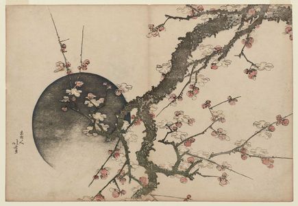 葛飾北斎: Plum Blossoms and Moon, from the album Fuji in Spring (Haru no Fuji) - ボストン美術館
