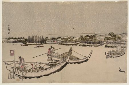 葛飾北斎: The Sumida River in Snow - ボストン美術館