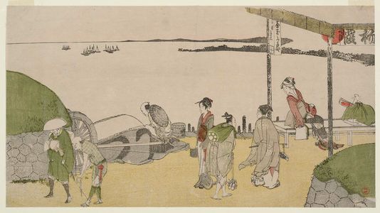 Katsushika Hokusai: Street Scene at Takanawa - Museum of Fine Arts