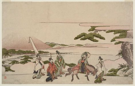葛飾北斎: Parody of Narihira's Journey to the East - ボストン美術館