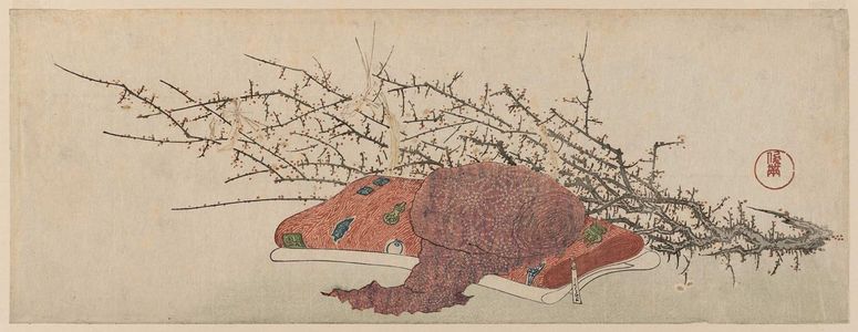 Kubo Shunman: Flowering Plum Branch and Fabrics - Museum of Fine Arts