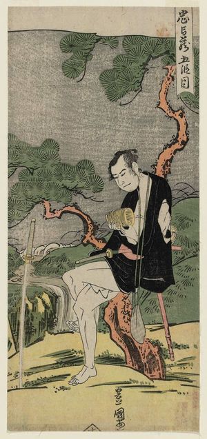 歌川豊国: Act V of Chûshingura (Chûshingura godanme): Actor Ôtani Oniji as Sadakurô - ボストン美術館
