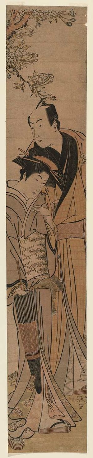 Kitao Masanobu: Couple under a Cherry Tree - Museum of Fine Arts