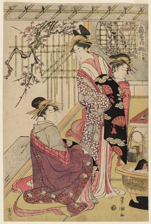 歌川豊国: Courtesans of the Ôgiya: Takihime and Takihashi - ボストン美術館