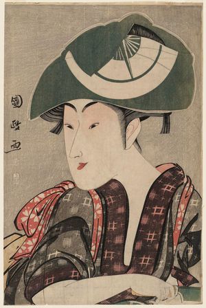 Utagawa Kunimasa: Actor Iwai Kumesaburô as Sakuramaru's Wife Yae (?) - Museum of Fine Arts